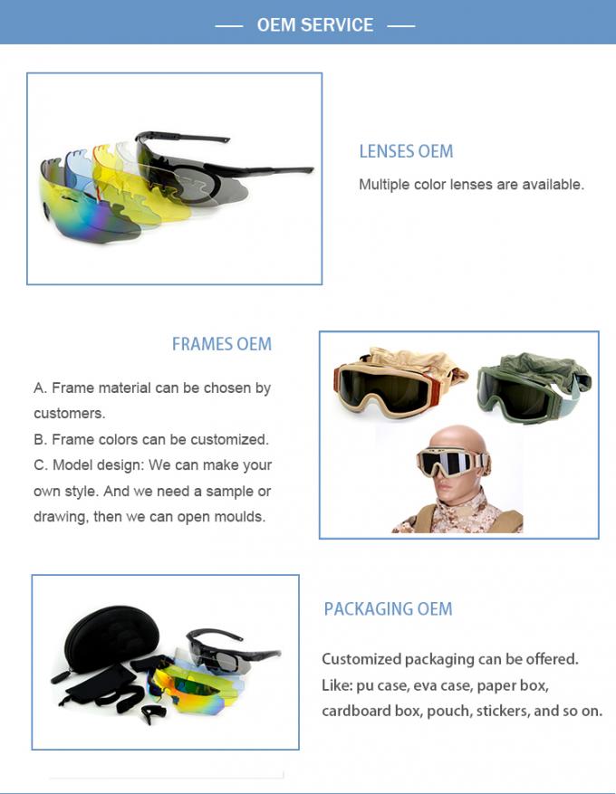 Κατά της ομίχλης Uv400 προστατευτικός αθλητικός πυροβολισμός αντι-αντίκτυπου που κυνηγά τα τακτικά βαλλιστικά γυαλιά ασφάλειας Eyeshield προστατευτικών διόπτρων στρατιωτικά