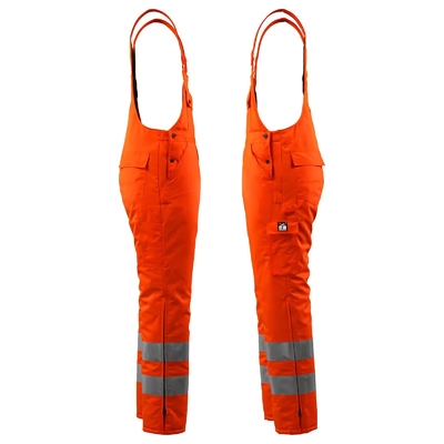 Multiple Pockets Function Bib Pants Overalls Man Orange Pants Trousers Mechanic Overall