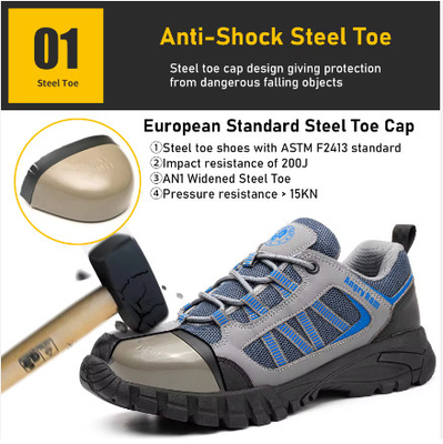 Lightweight Breathable Deodorant Work Shoes Summer Safty Shoes Men Safety Shoes With Rubber Bottom