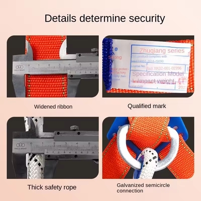 Full Protection Body Five Point Super Safety Belt Anti Fall Device High Altitude Safety Fire Rope Personal Protective