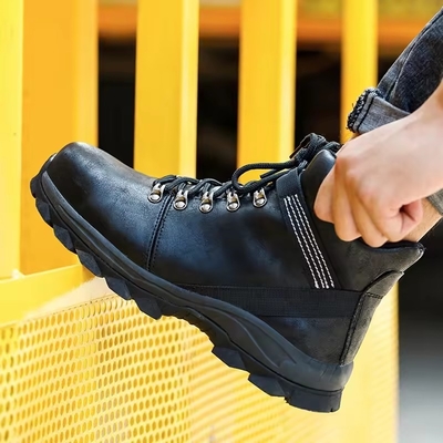 Wholesale High Quality Steel Toe Anti-smashing Indestructible Safety Shoes Water-proof Work Boots For Men
