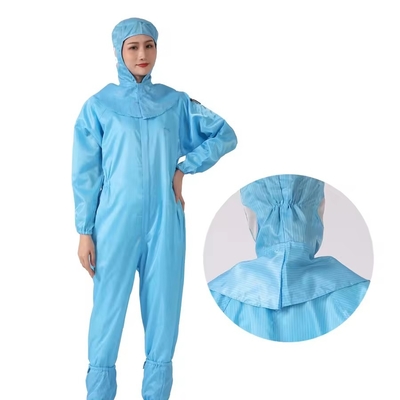 Washable Blue Anti-static Clean Room Working Clothes ESD Garment Jumpsuit Without Hood Cleanroom Coverall Without Hood