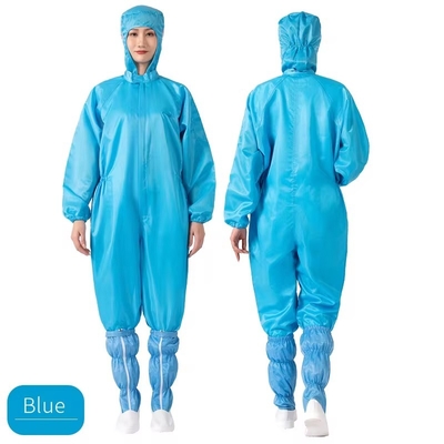 Washable Blue Anti-static Clean Room Working Clothes ESD Garment Jumpsuit Without Hood Cleanroom Coverall Without Hood