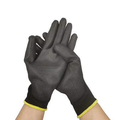 Wholesale Polyurethane Coating Polyester Protection Gloves 13G Nylon Safety Hand PU Palm Coated Garden Work Gloves