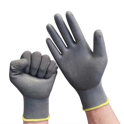 Wholesale Polyurethane Coating Polyester Protection Gloves 13G Nylon Safety Hand PU Palm Coated Garden Work Gloves