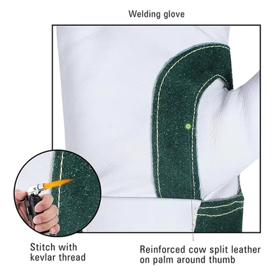 Small Hands Sheep Skin Grinding Laser Tig Welding Gloves Argon Welder Protective Leather Gloves 41cm For Welding
