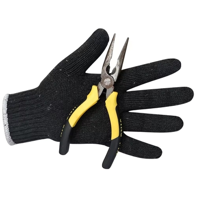 Hot Gloves Black Cotton Knitting White Cuff , Wear Resistant , Construction , Auto Repair , Hardware , Gardening Use Safety