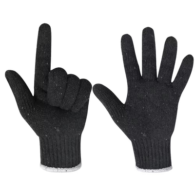 Hot Gloves Black Cotton Knitting White Cuff , Wear Resistant , Construction , Auto Repair , Hardware , Gardening Use Safety