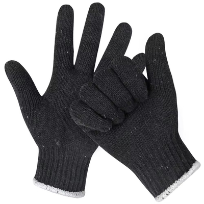 Hot Gloves Black Cotton Knitting White Cuff , Wear Resistant , Construction , Auto Repair , Hardware , Gardening Use Safety