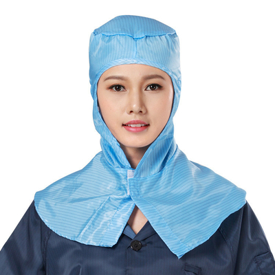 Lint Free Stripe Polyester Fiber Electronic Factory ESD Work Hoods Cleanroom ESD Shawl Cap
