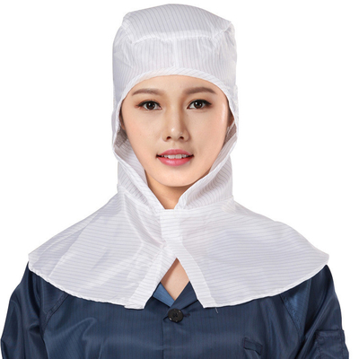 Lint Free Stripe Polyester Fiber Electronic Factory ESD Work Hoods Cleanroom ESD Shawl Cap