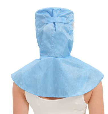 Lint Free Stripe Polyester Fiber Electronic Factory ESD Work Hoods Cleanroom ESD Shawl Cap